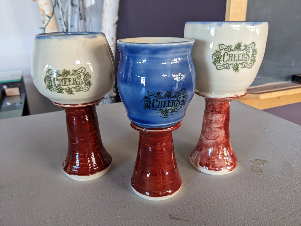 Cheers Goblet Red White Blue